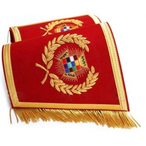 Masonic Gauntlets Cuffs - Past High Priest PHP Embroidered With Fringe