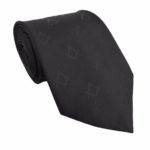 Masonic Masons Slik Tie with self print Square Compass Black