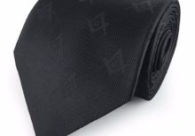 Masonic Masons Tie with self print Square Compass & G Black