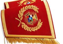 Masonic Gauntlets Cuffs - Past High Priest PHP Embroidered With Fringe
