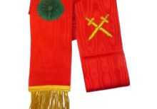 Knight Mason Hand Embroidered Sash Red