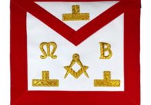 Masonic Hand Embroidered Bullion & Wire Made Master Mason Red Apron
