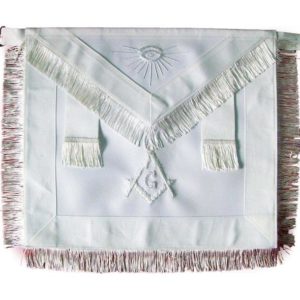 Masonic Master Mason Apron All White With Fringe