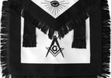 Masonic Master Mason Funeral Black With Fringe Hand Embroidered Apron