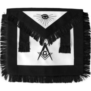 Masonic Master Mason Funeral Black With Fringe Hand Embroidered Apron