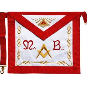 Masonic Scottish Rite AASR Master Apron "M+B" Hand Embroidered Apron