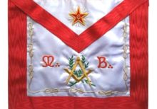 Masonic Scottish Rite Apron – ASSR – Master Mason – Square Compass MB Flaming Star