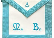 Master Mason French Rite / Modern Rite Square Compass Lambskin Apron - Sky Blue