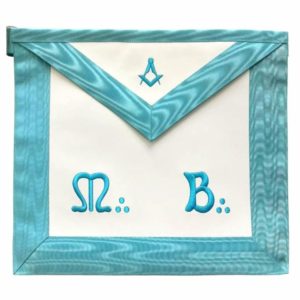 Master Mason French Rite / Modern Rite Square Compass Lambskin Apron - Sky Blue