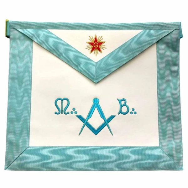 Master Mason French Rite / Modern Rite Star Lambskin Apron - Sky Blue