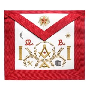 Masonic Scottish Rite Apron - AASR - Master Mason - Stone Acacia Columns