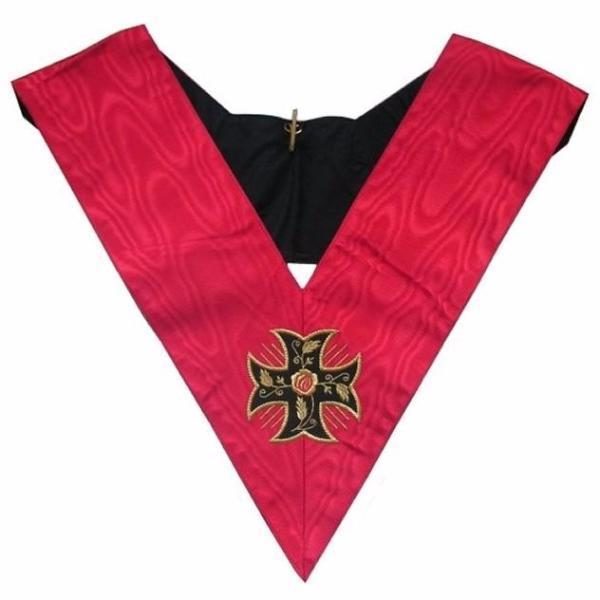 Masonic Officer's collar - AASR - 18th degree- Knight Rose Croix - Inward-patted Templar cross