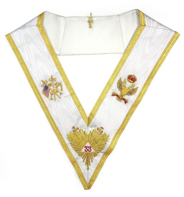 Rose Croix 33rd Degree Hand embroidered Apron Set 'WINGS UP' All Countries Flags