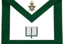 Allied Masonic Degree AMD Hand Embroidered Officer Apron - Chaplain