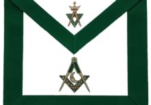 Allied Masonic Degree AMD Hand Embroidered Officer Apron - Junior Deacon