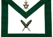 Allied Masonic Degree AMD Hand Embroidered Officer Apron - Secretary