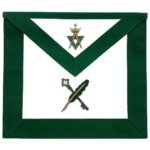 Allied Masonic Degree AMD Hand Embroidered Officer Apron - Secretary Treasurer