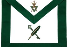 Allied Masonic Degree AMD Hand Embroidered Officer Apron - Secretary Treasurer