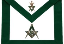 Allied Masonic Degree AMD Hand Embroidered Officer Apron - Senior Deacon