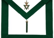 Allied Masonic Degree AMD Hand Embroidered Officer Apron - Sentinel