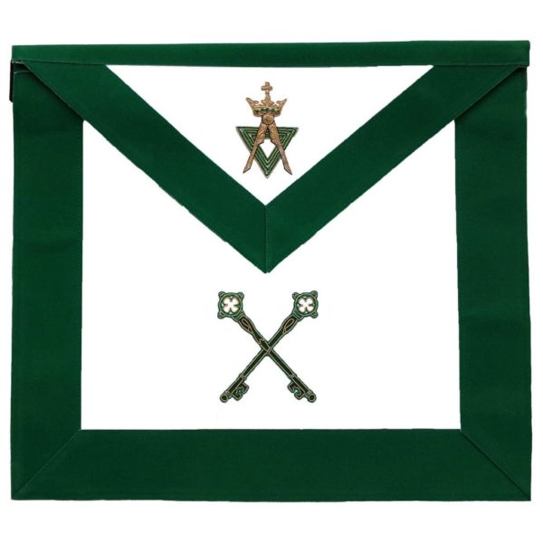 Allied Masonic Degree AMD Hand Embroidered Officer Apron - Treasurer