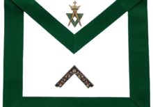Allied Masonic Degree AMD Hand Embroidered Officer Apron - Worshipful Master