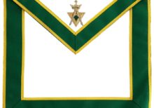 Allied Masonic Degree AMD Past Sovereign Master Apron Hand Embroidered Green Motif