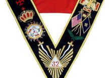 Masonic AASR Scottish Rite 32 Degree Collar Hand Embroidered - All Countries Flags