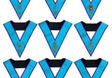 Masonic Memphis Misraim Officer Collars Set Of 9 Hand Embroidered