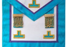 Masonic Memphis Misraim Rite Worshipful Master Apron with Tassles Hand Embroidered