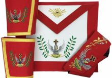 Masonic Rose Croix 18th Degree Apron, Gauntlets and Collar Set