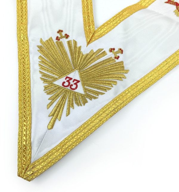 Masonic Rose Croix 33rd Degree Silk Apron, Gauntlets and Collar Set - All Countries Flags