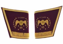 Masonic Scottish Rite 95th Degree Gauntlets Cuffs - Embroidered With Fringe