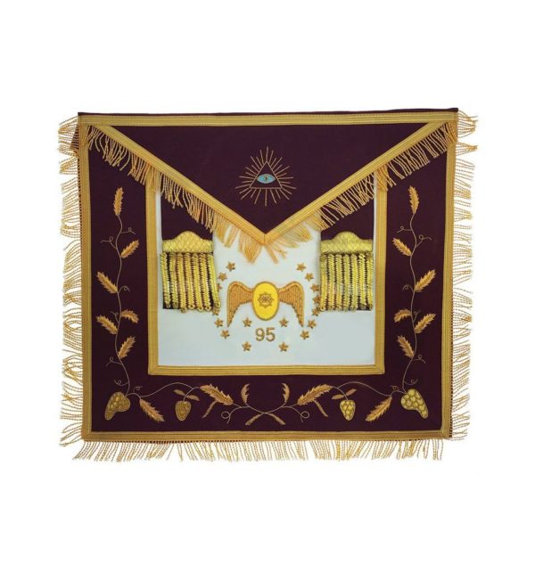 Masonic Scottish Rite 95th Degree Hand embroidered Set Apron Collar Cap Gauntlets