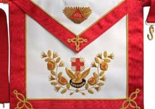 Masonic Scottish Rite AASR Leather apron 18th degree Hand Embroidered