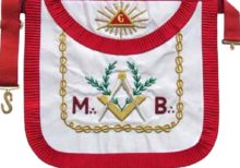 Masonic Scottish Rite AASR M+B Round Hand Embroidered Apron