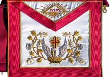 Masonic Scottish Rite AASR Silk cardinal red apron 18th degree Hand Embroidered