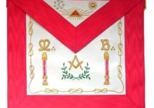 Masonic Scottish Rite Apron - AASR - Master Mason - Columns + Moon and Sun