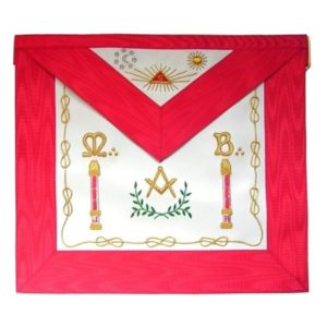 Masonic Scottish Rite Apron - AASR - Master Mason - Columns + Moon and Sun