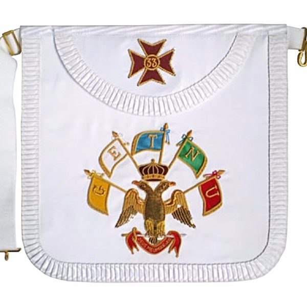 Masonic Scottish Rite Satin Round Apron - AASR - 33rd degree