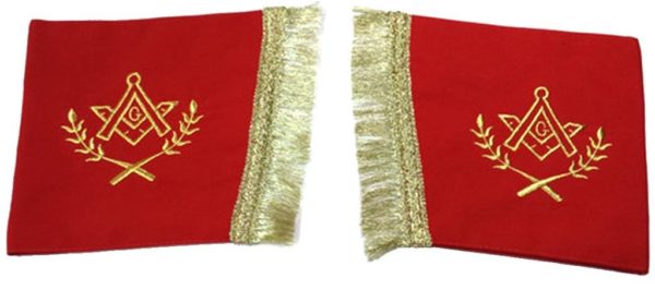 Master Mason Cardura Apron, Collar gauntlets Set with Fringe Red