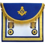 Scottish Rite Master Mason Handmade Embroidery Apron - Blue Yellow