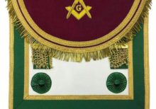 Scottish Rite Master Mason Handmade Embroidery Apron - Brown and Green