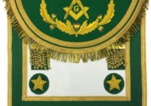 Scottish Rite Master Mason Handmade Embroidery Apron - Green with Vinework