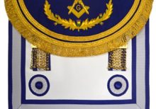 Scottish Rite Master Mason Handmade Embroidery Apron - Light Blue with Vinework