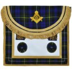 Scottish Rite Master Mason Handmade Embroidery Apron - Striped Blue