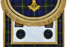 Scottish Rite Master Mason Handmade Embroidery Apron - Striped Blue