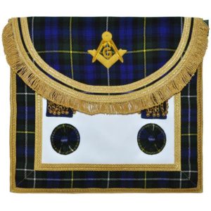 Scottish Rite Master Mason Handmade Embroidery Apron - Striped Blue