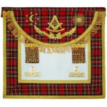 Scottish Rite Master Mason Handmade Embroidery Apron - Striped Red