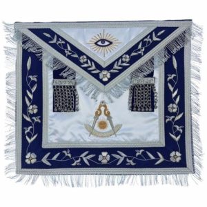 Masonic Past Master Apron Gold and Silver Hand Embroidery Apron Silk